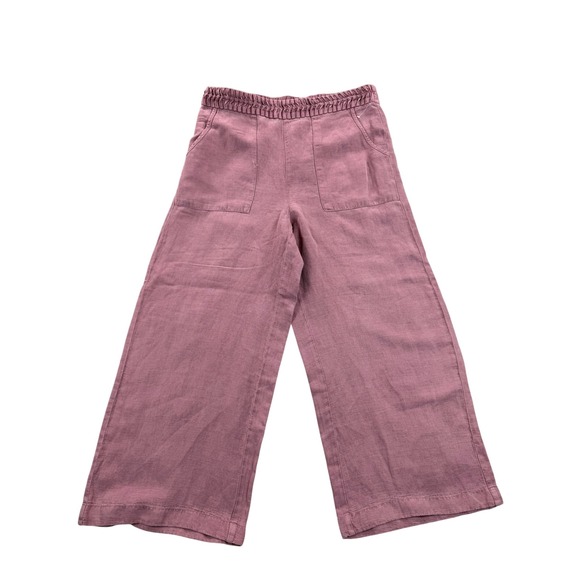 NWOT Joie Women Linen Blend Wide Leg Crop Pants Elastic Waist Pockets Sz L Beach - Picture 1 of 7